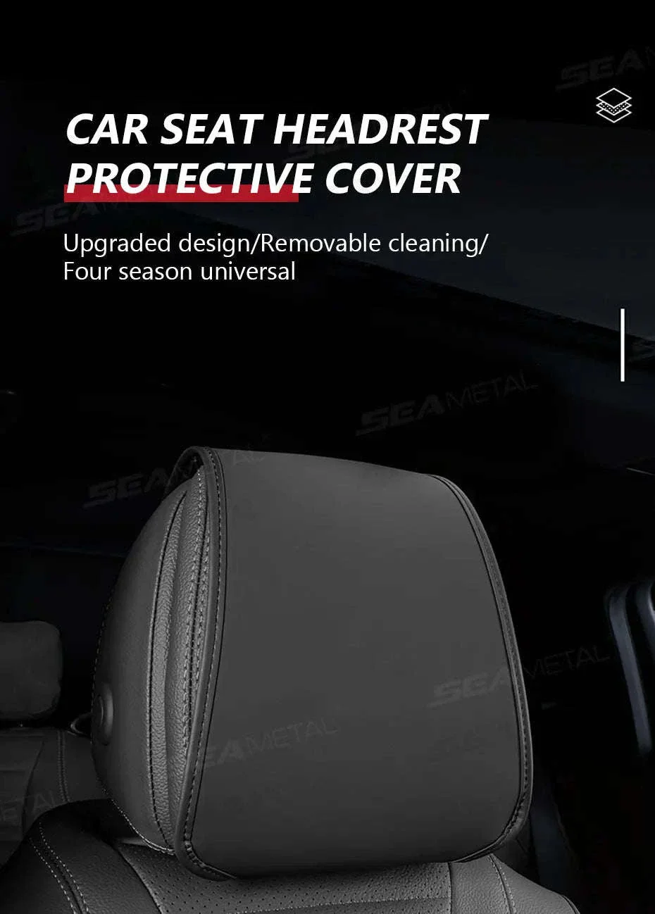 Car Headrest Cover Wear-Resistant Leatherette Protection - Image 7
