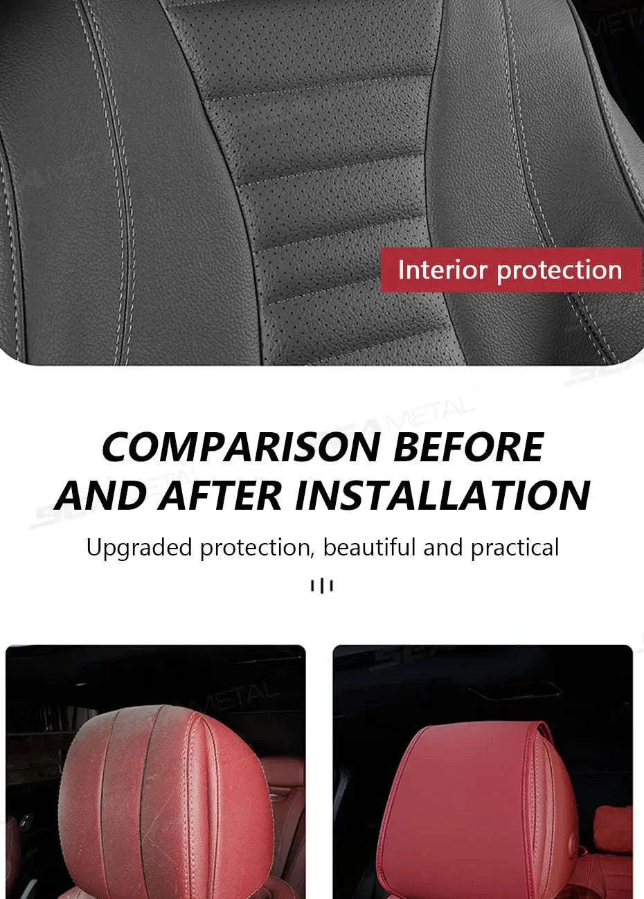 Car Headrest Cover Wear-Resistant Leatherette Protection - Image 8