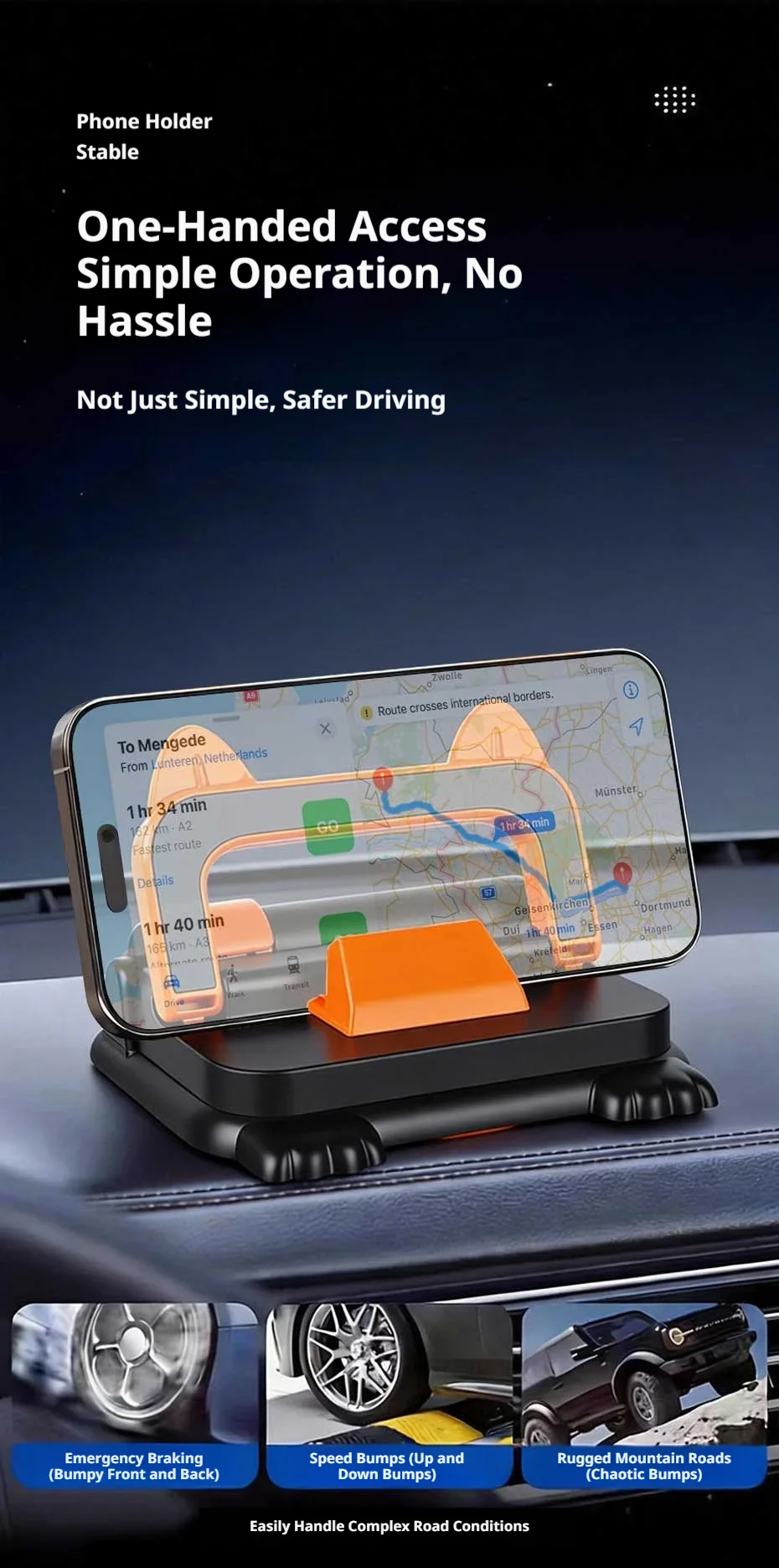 Car Phone Holder Dashboard Mount with Auto Lock and Silicone Grip - Image 10