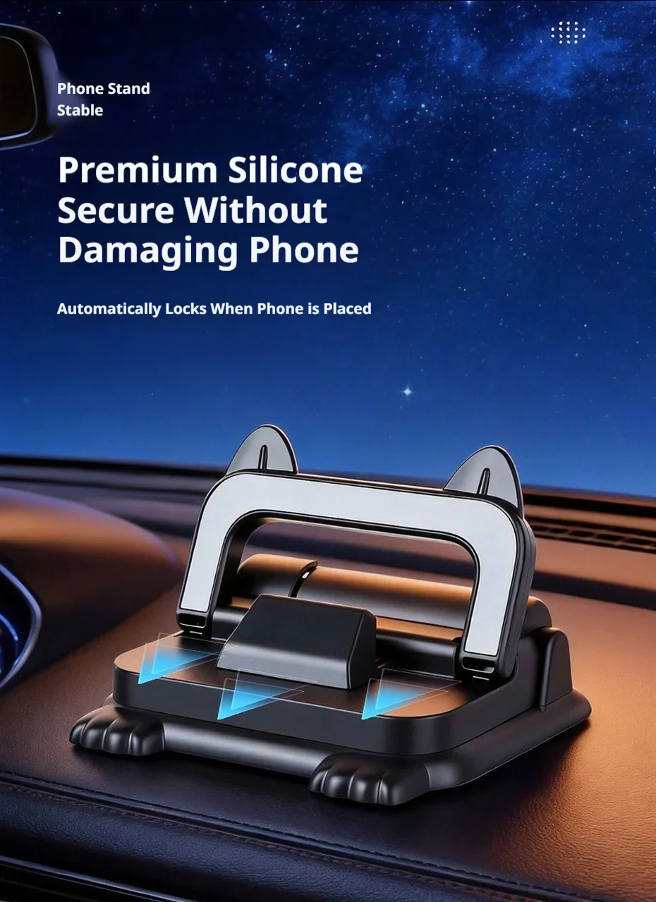 Car Phone Holder Dashboard Mount with Auto Lock and Silicone Grip - Image 11