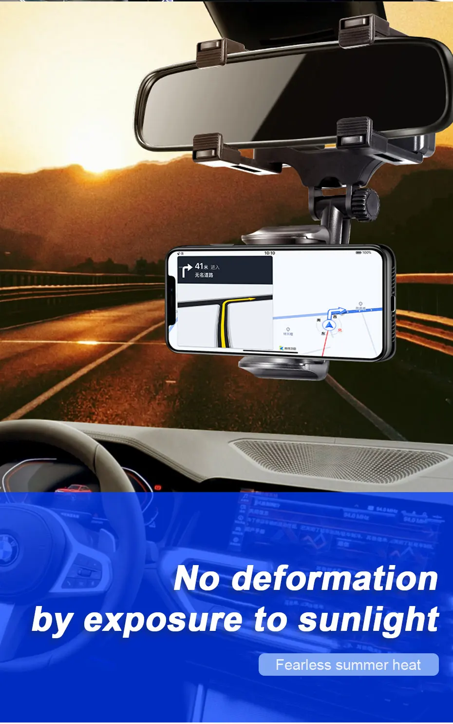 Car Rearview Mirror Phone Holder Stable Anti-Shake 360-Degree Rotation - Image 10
