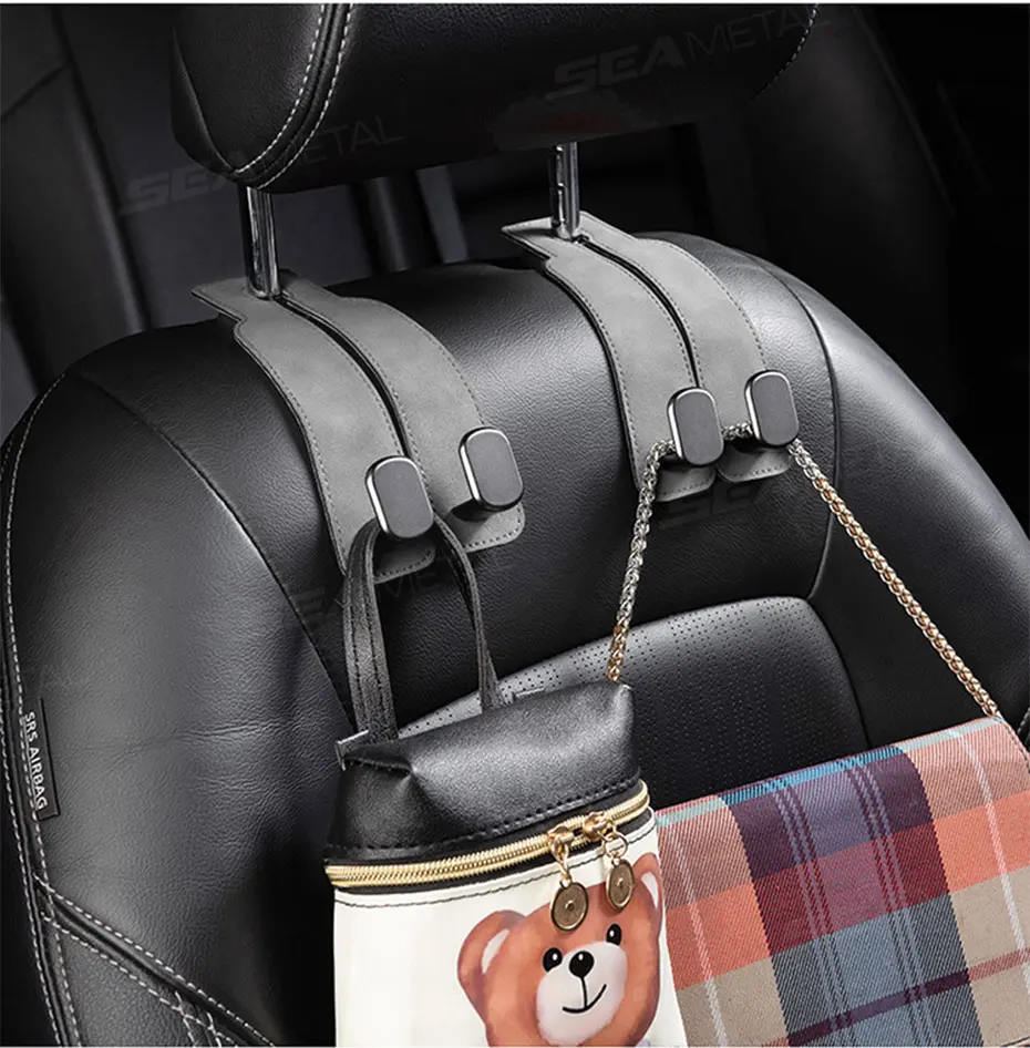 Car Seat Back Hook Luxury Suede Headrest Hanging Hook - Image 18