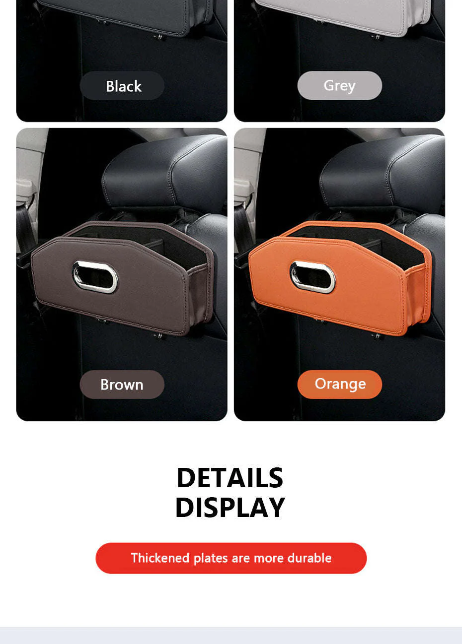 Car Seat Back Organizer with Tissue Holder, Cup Holder and Hooks - Image 12
