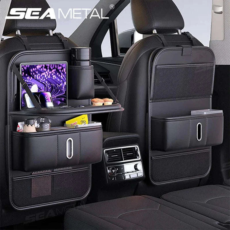 Car Seat Back Organizer with Foldable Tray