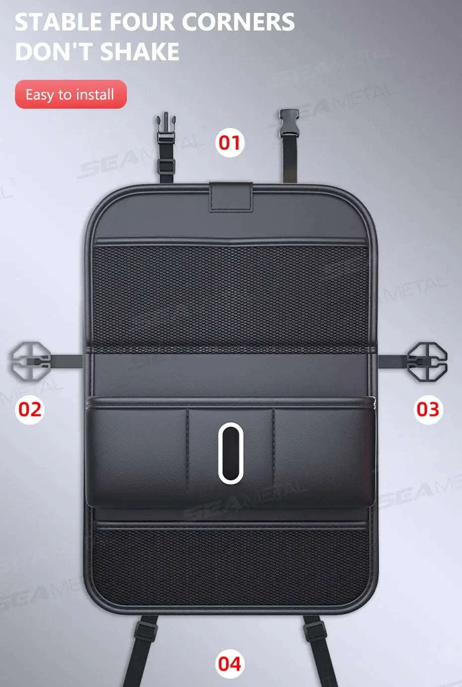 Car Seat Back Organizer with Foldable Tray - Image 13