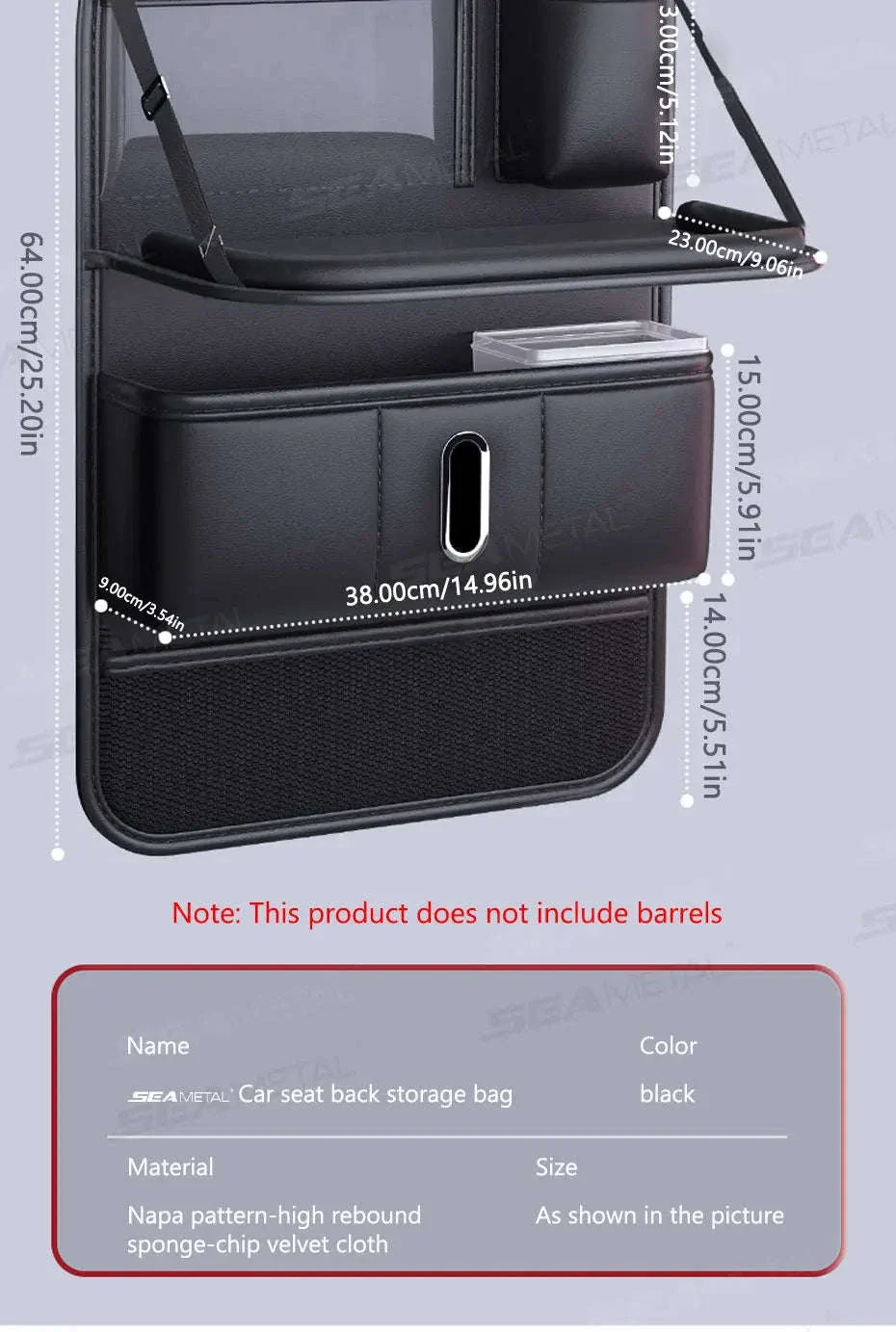 Car Seat Back Organizer with Foldable Tray - Image 19