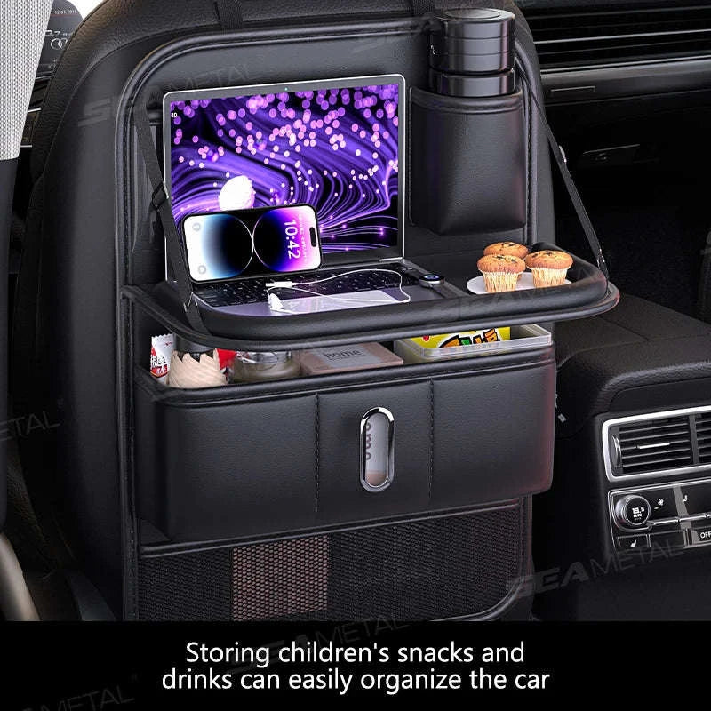 Car Seat Back Organizer with Foldable Tray - Image 5