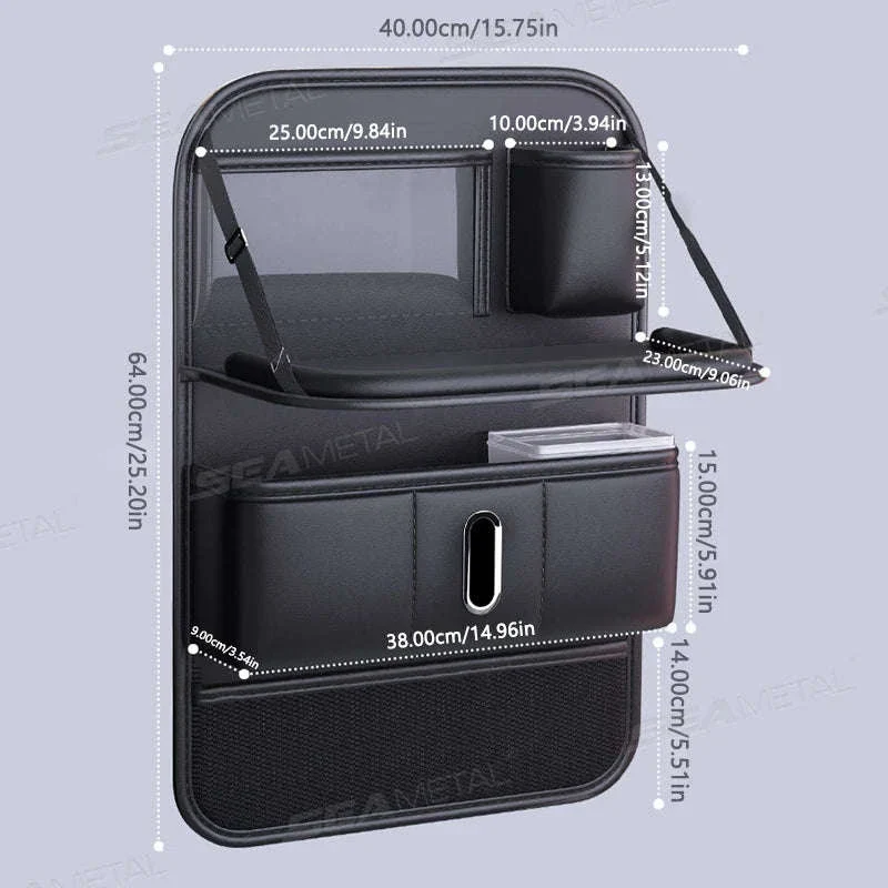 Car Seat Back Organizer with Foldable Tray - Image 6