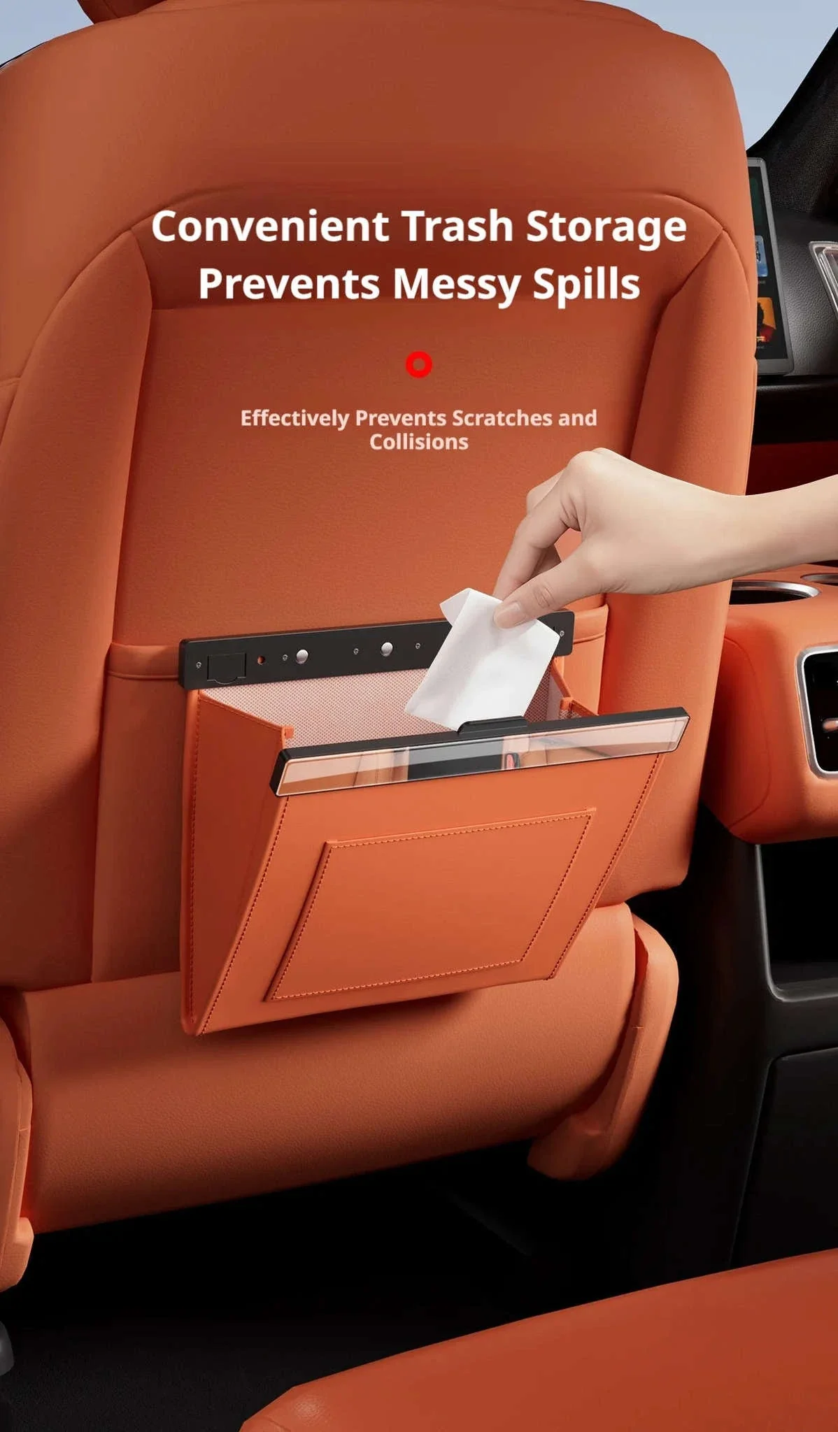 Car Seat Back Trash Can with Magnetic Lid - Image 16