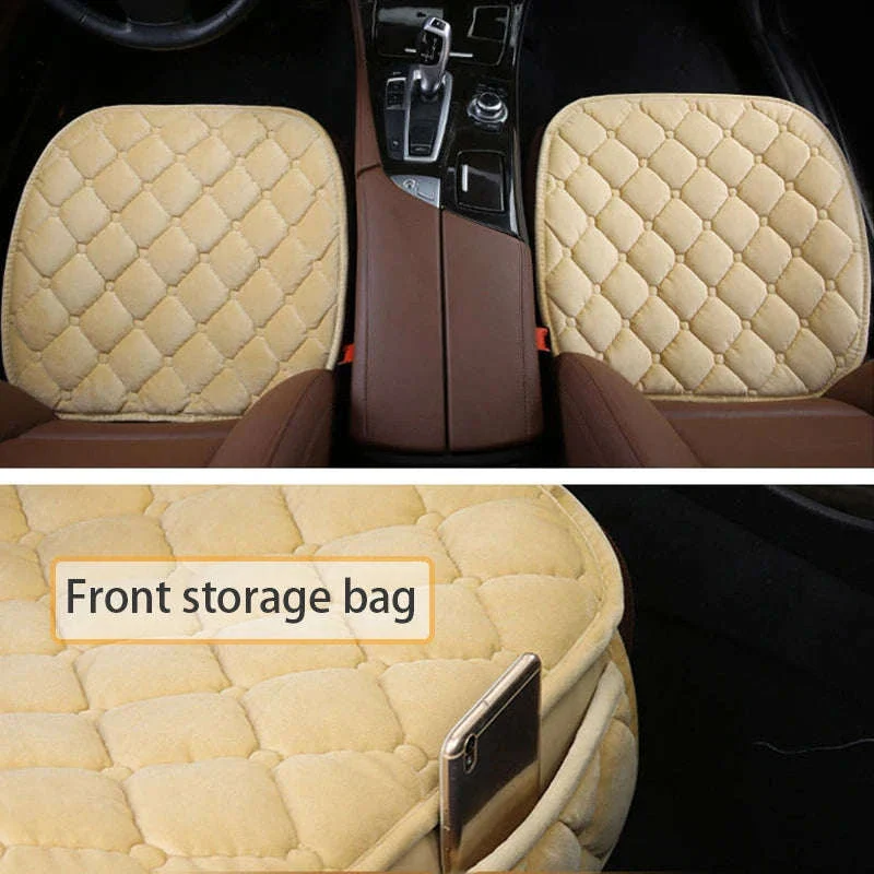 Gray Ultra-Soft Plush Car Seat Cover - Image 3