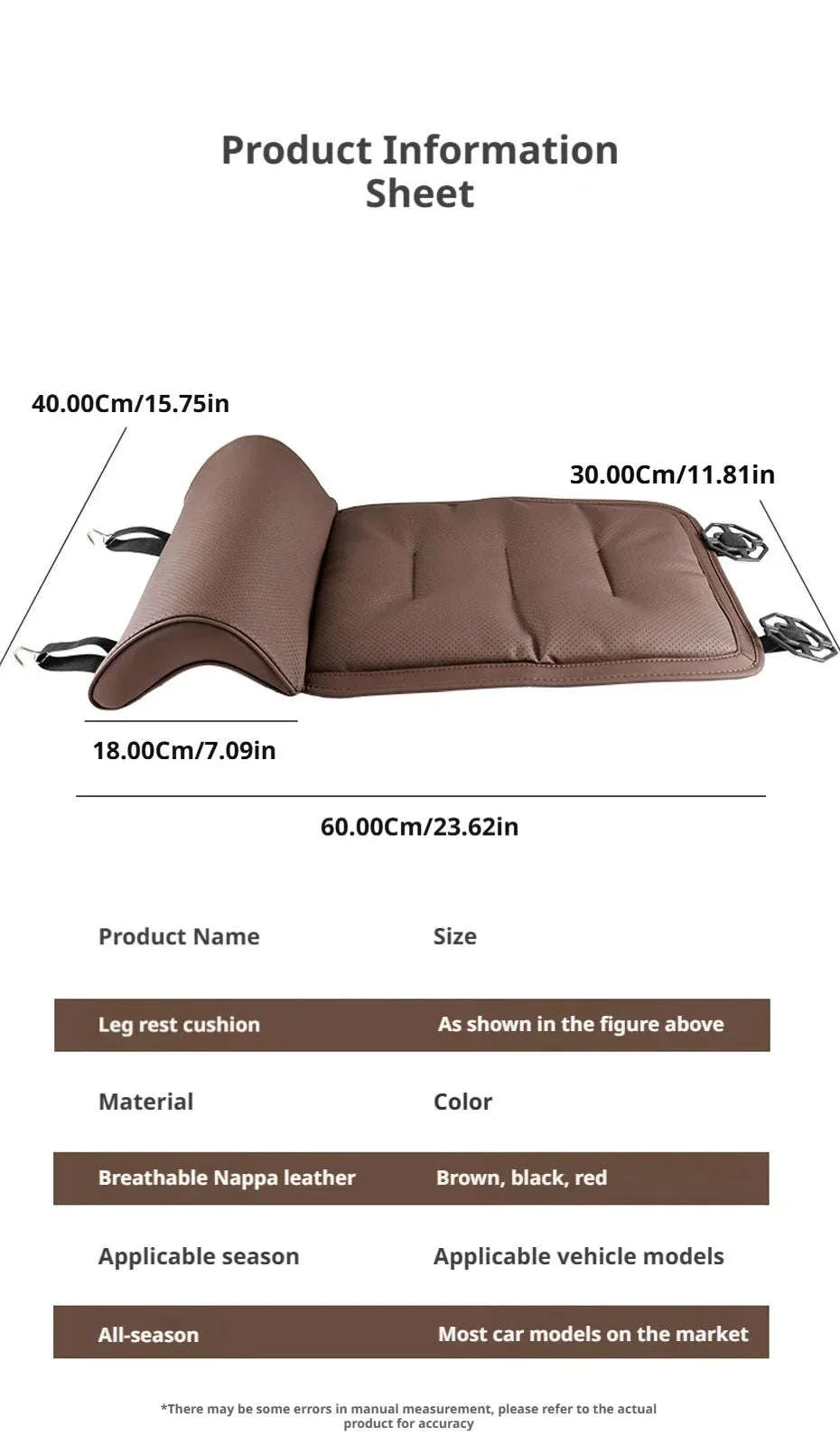 Car Seat Cushion with Leg Support, Breathable Seat Extender, Anti-Slip Seat Protection Cover - Image 17