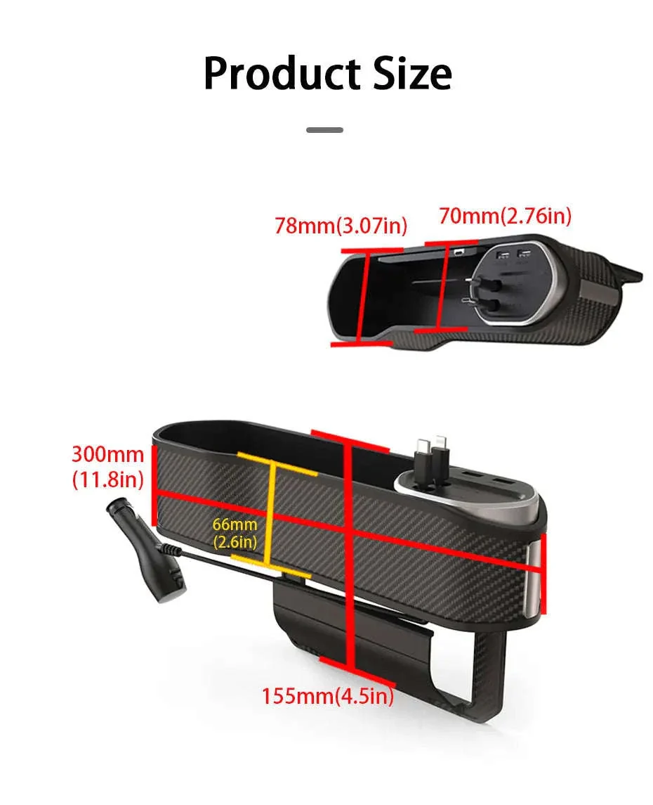 Car Seat Gap Organizer with Wireless Charging and Storage Box - Image 13