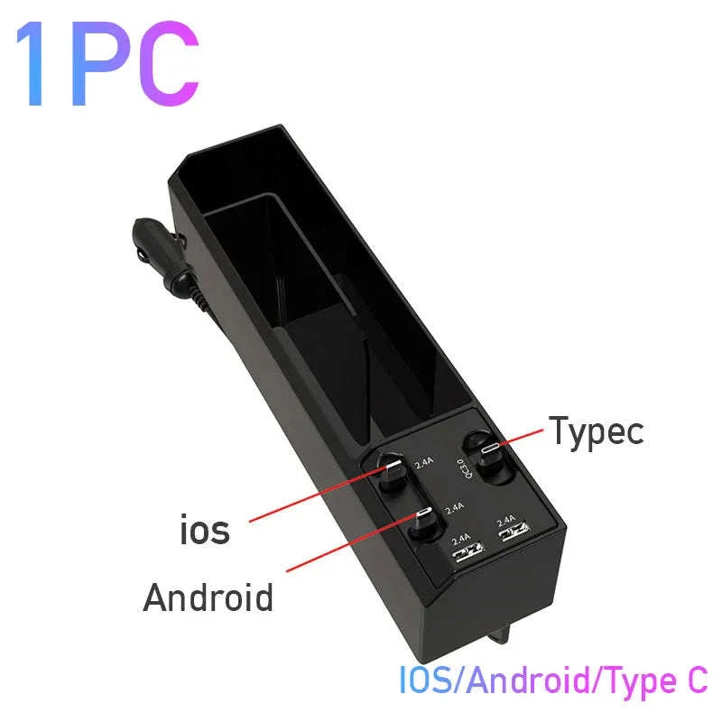 Car Seat Gap Storage Box with Charging Cable and Dual USB Ports - Image 7