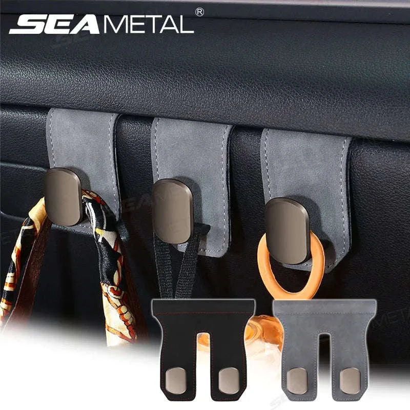 Car Seat Hook Hanger for Bag, 15kg Capacity, Suede and Alloy