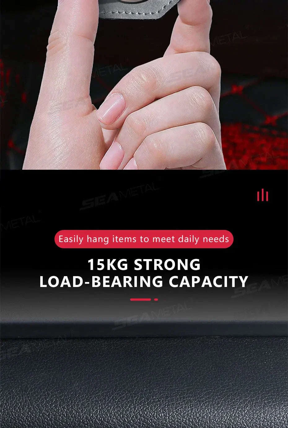 Car Seat Hook Hanger for Bag, 15kg Capacity, Suede and Alloy - Image 13