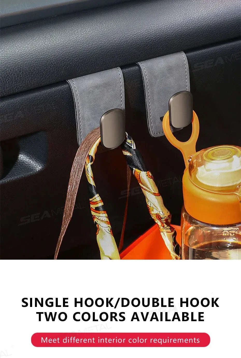 Car Seat Hook Hanger for Bag, 15kg Capacity, Suede and Alloy - Image 9
