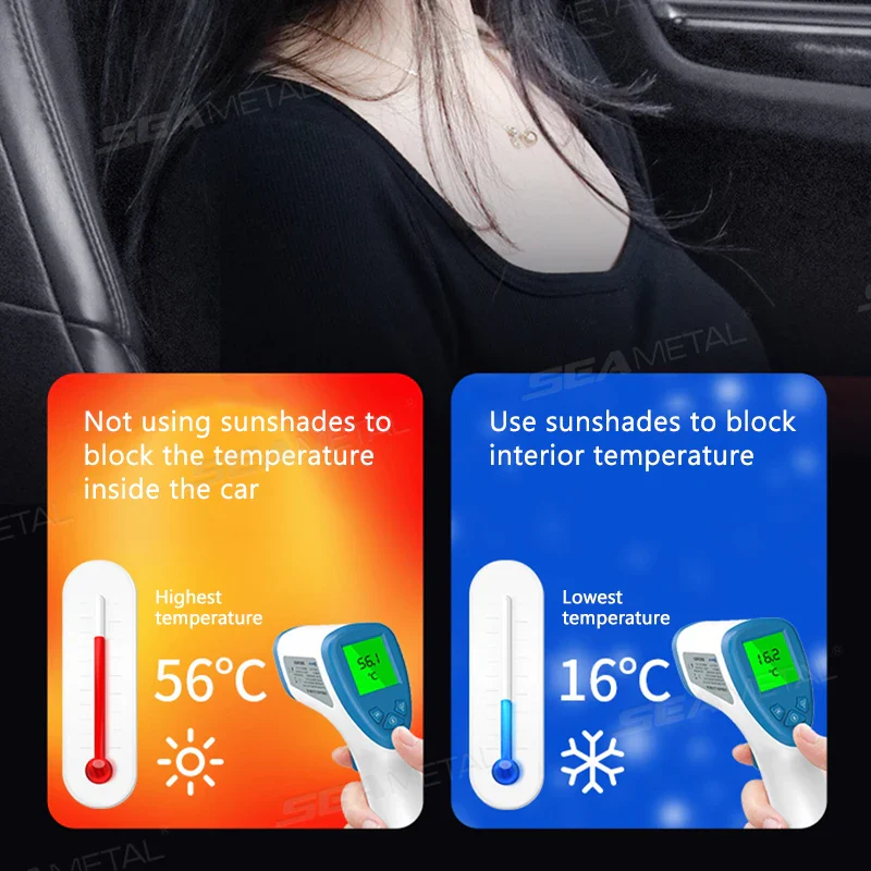 Car Side Window Sun Shade Polyester Sun Protection Cover - Image 3