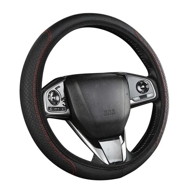 Car Steering Wheel Cover Anti-Slip PU Leather Universal 37-39cm - Image 5