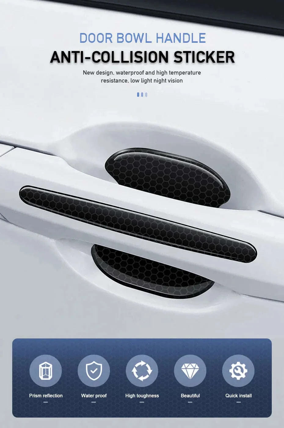 Car Door Handle Protective Film with Reflective Trim - Image 7