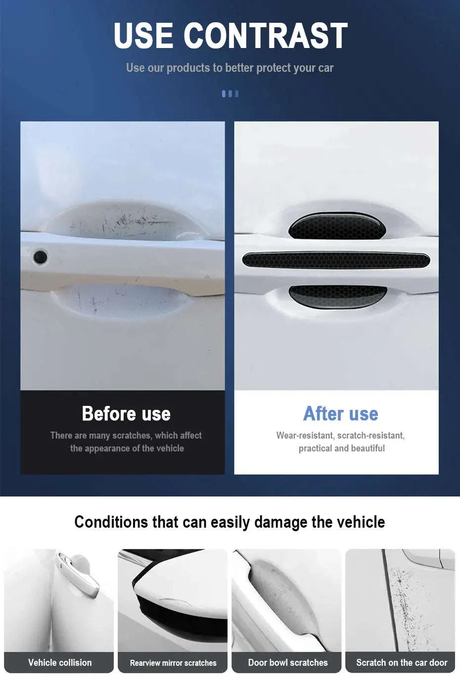 Car Door Handle Protective Film with Reflective Trim - Image 8