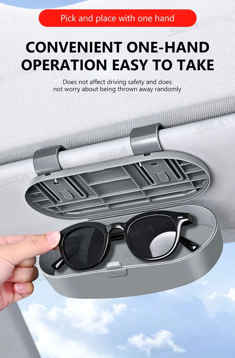 Car Sun Visor Glasses Case Anti-Scratch Sunglasses Storage Box - Image 10