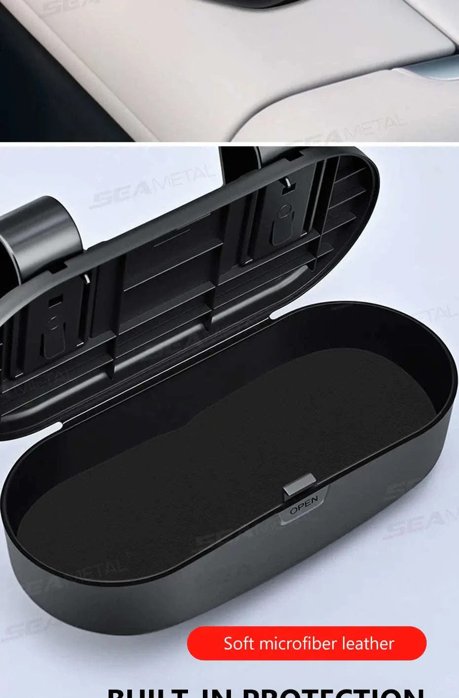 Car Sun Visor Glasses Case Anti-Scratch Sunglasses Storage Box - Image 14