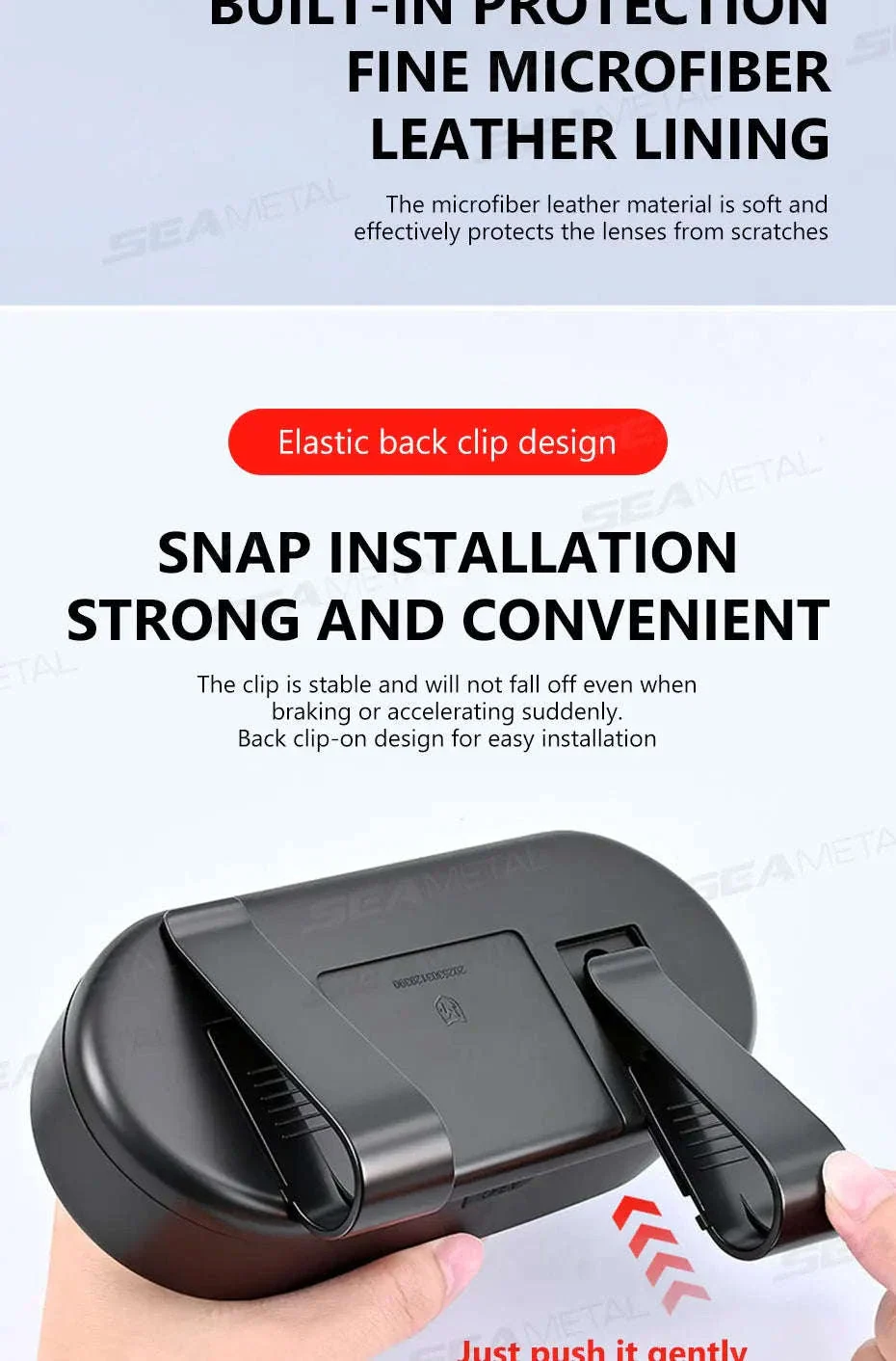 Car Sun Visor Glasses Case Anti-Scratch Sunglasses Storage Box - Image 15