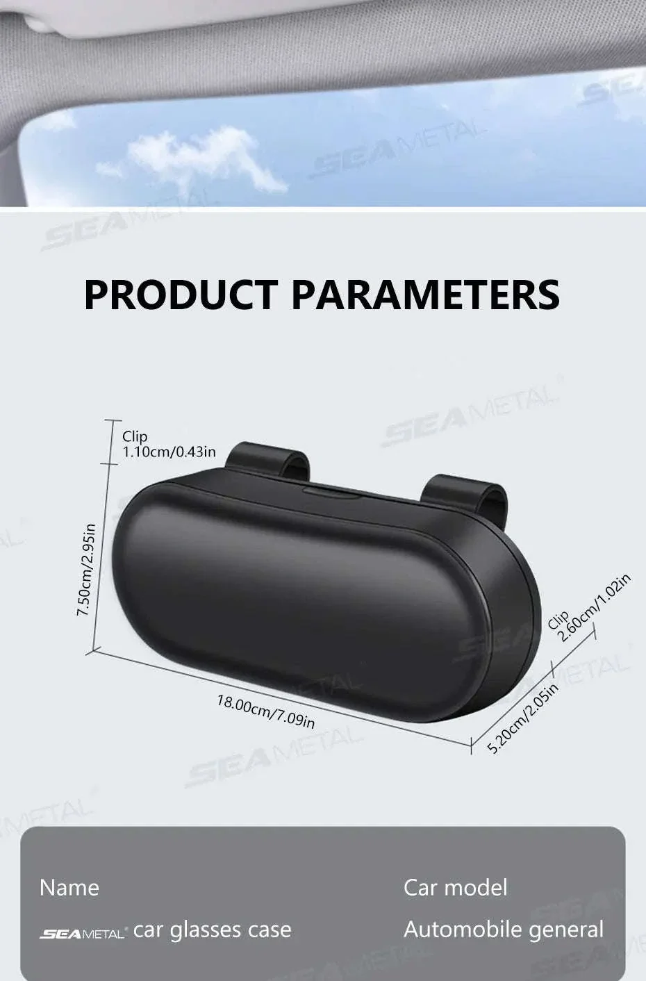 Car Sun Visor Glasses Case Anti-Scratch Sunglasses Storage Box - Image 17