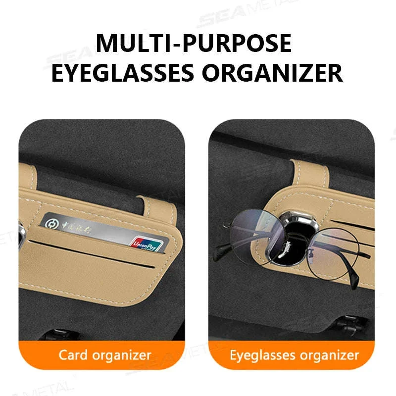 Car Sun Visor Glasses Clip with Card Holder - Image 4