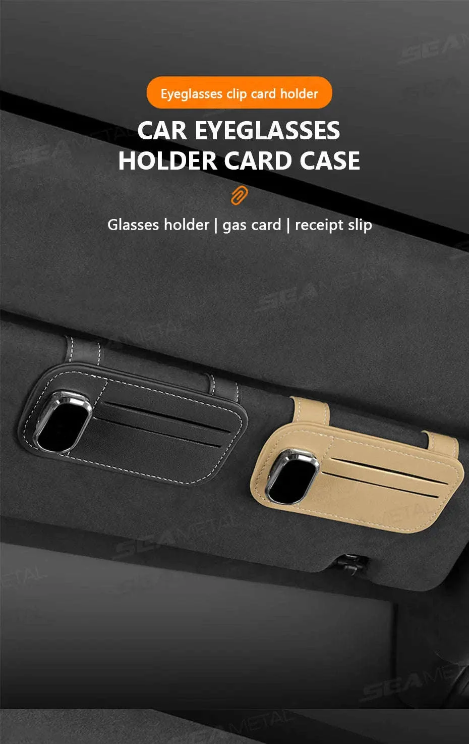 Car Sun Visor Glasses Clip with Card Holder - Image 7