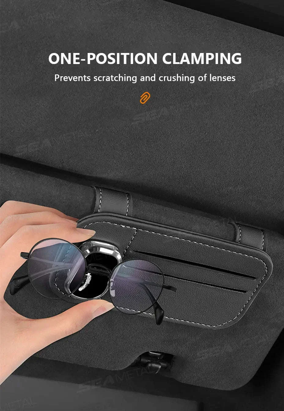Car Sun Visor Glasses Clip with Card Holder - Image 8