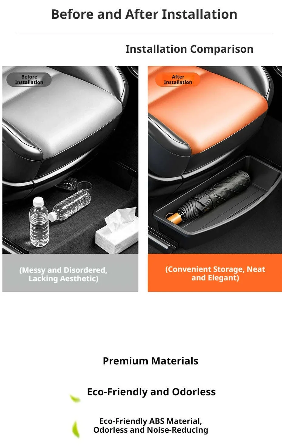 Car Under Seat Storage Box Pull Out Organizer Drawer Case Hidden Tray - Image 10