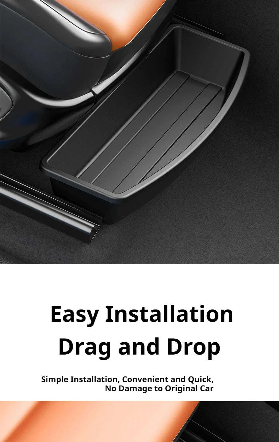 Car Under Seat Storage Box Pull Out Organizer Drawer Case Hidden Tray - Image 12