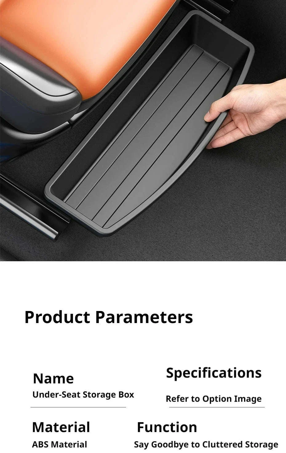 Car Under Seat Storage Box Pull Out Organizer Drawer Case Hidden Tray - Image 13