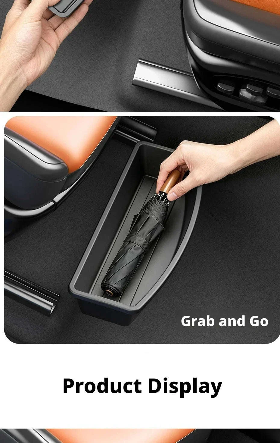 Car Under Seat Storage Box Pull Out Organizer Drawer Case Hidden Tray - Image 17