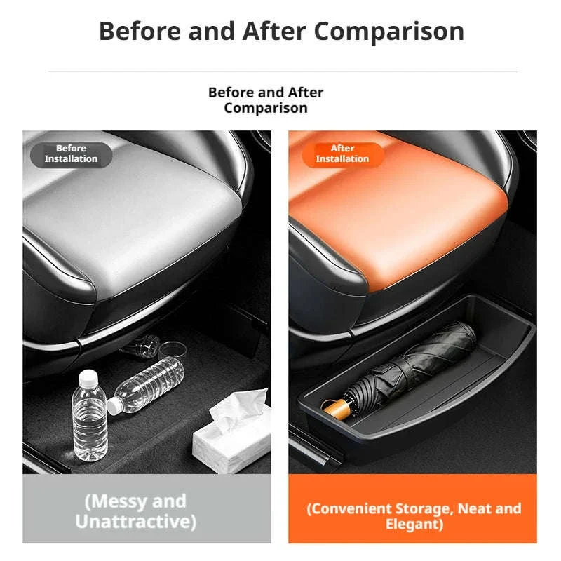 Car Under Seat Storage Box Pull Out Organizer Drawer Case Hidden Tray - Image 2