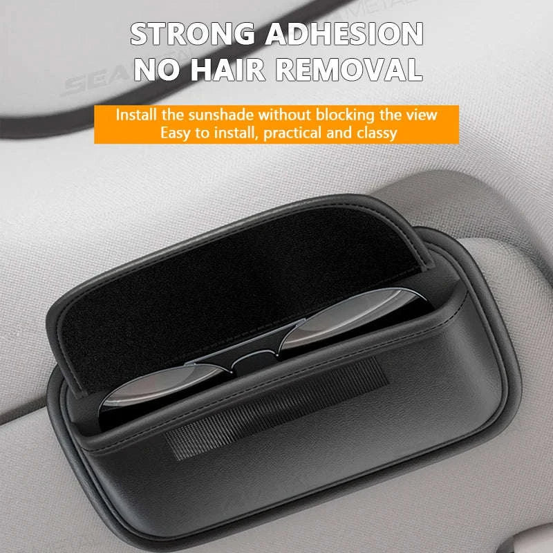 Car Visor Glasses Case Leatherette Large-Capacity - Image 3
