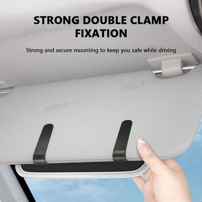 Car Visor Glasses Case Leatherette Large-Capacity - Image 5