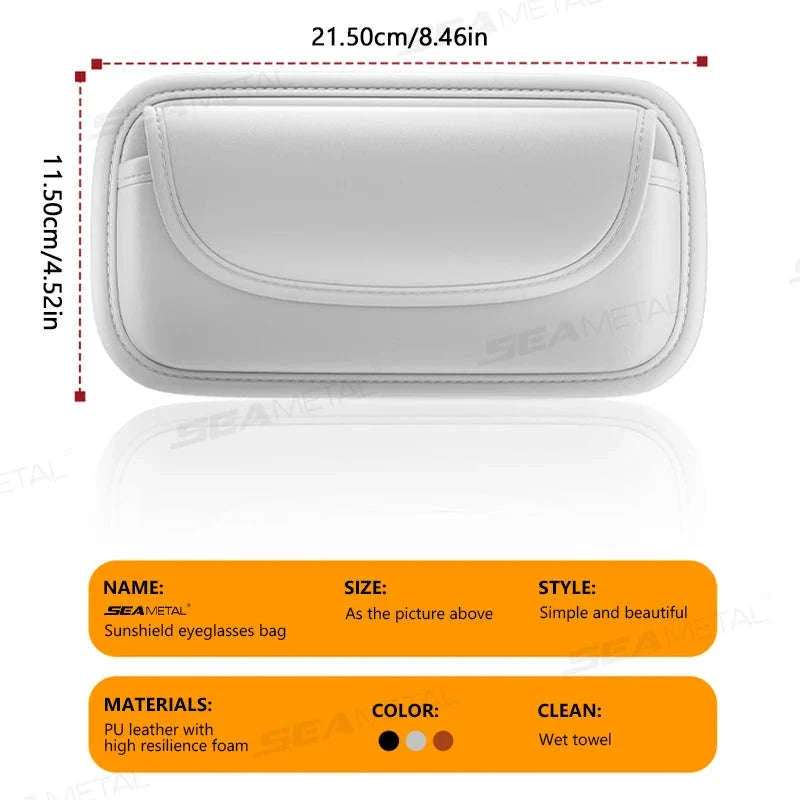 Car Visor Glasses Case Leatherette Large-Capacity - Image 6