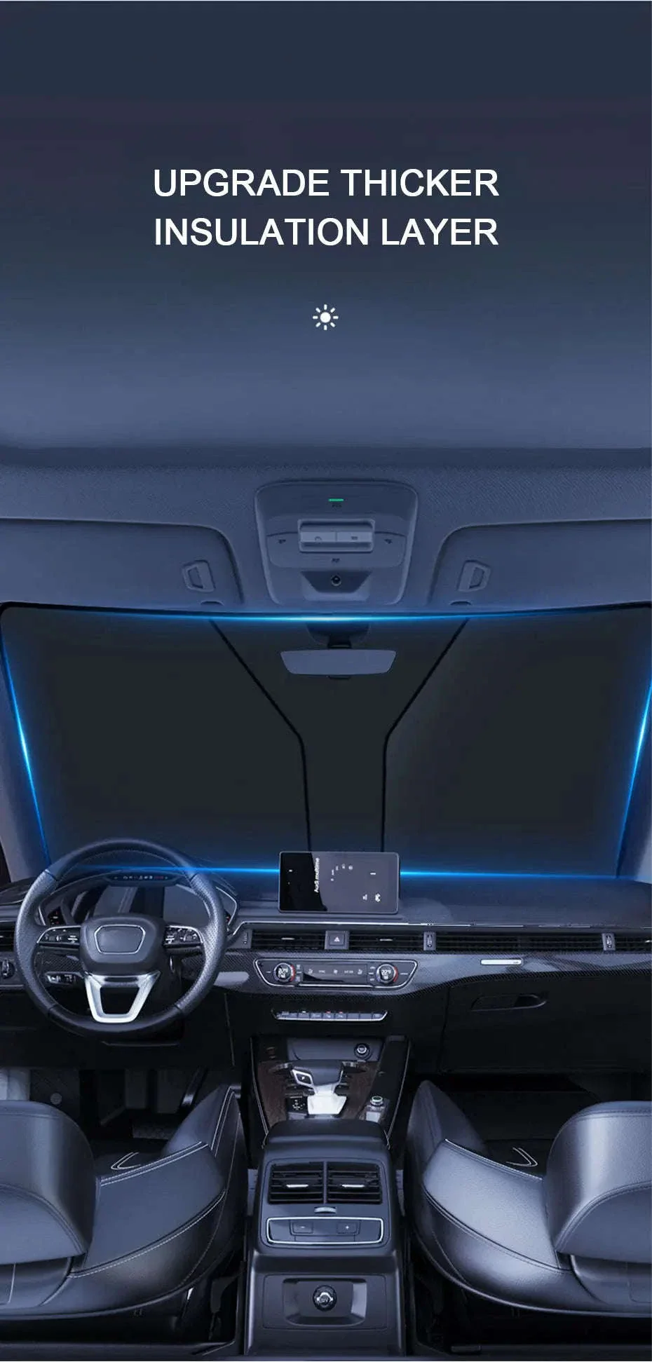 Car Windshield Sun Shade Foldable Front Window Sun Protection Cover - Image 12