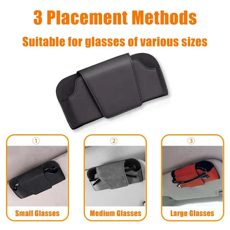 Cowhide Sun Visor Glasses Holder - Image 2