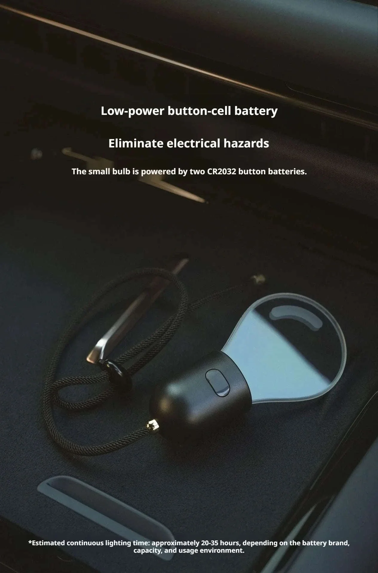 Elegant Bulb Light Car Pendant Mirror Hanging Soft Glow LED Ambient Light Decoration - Image 14