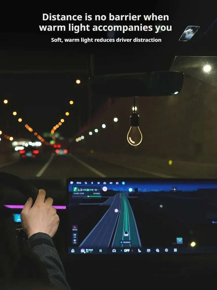 Elegant Bulb Light Car Pendant Mirror Hanging Soft Glow LED Ambient Light Decoration - Image 16