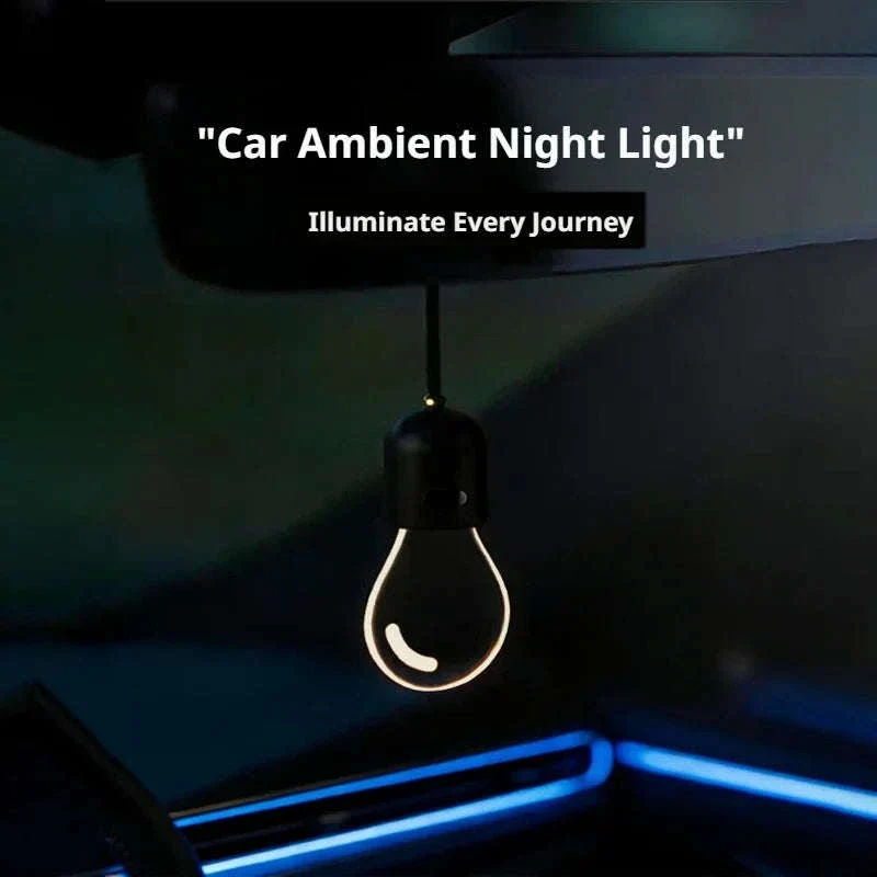 Elegant Bulb Light Car Pendant Mirror Hanging Soft Glow LED Ambient Light Decoration - Image 4