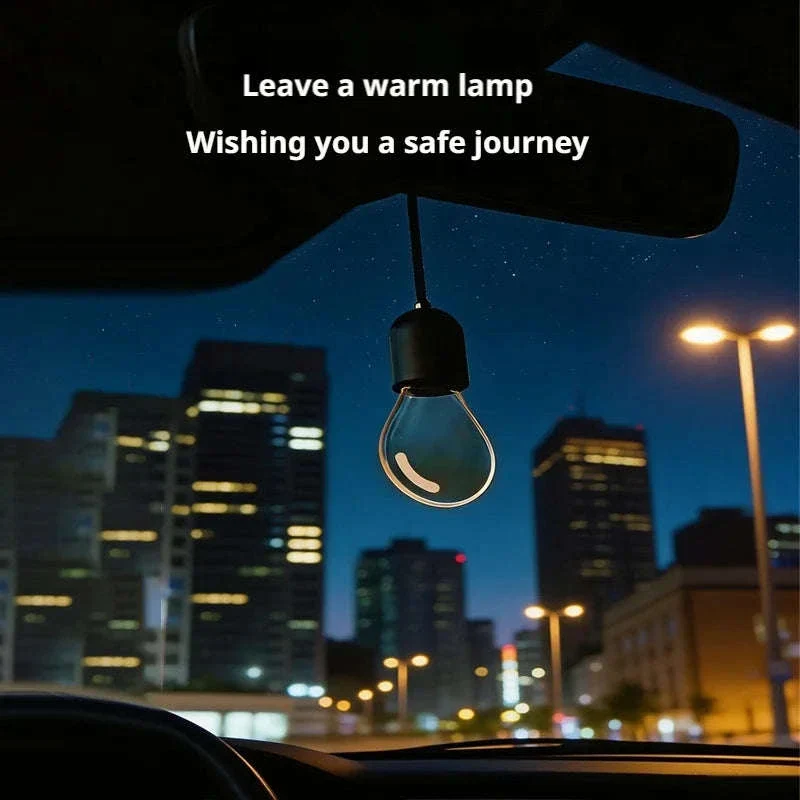 Elegant Bulb Light Car Pendant Mirror Hanging Soft Glow LED Ambient Light Decoration - Image 5