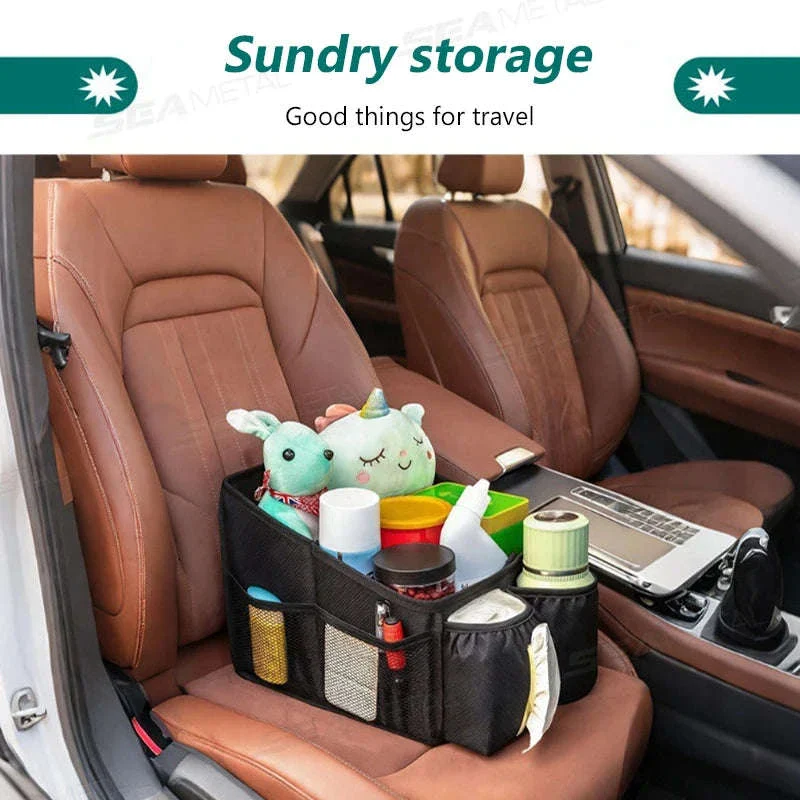 Foldable Car Seat Organizer Multi-Pocket Large Capacity Storage Bag Waterproof Oxford Cloth - Image 2