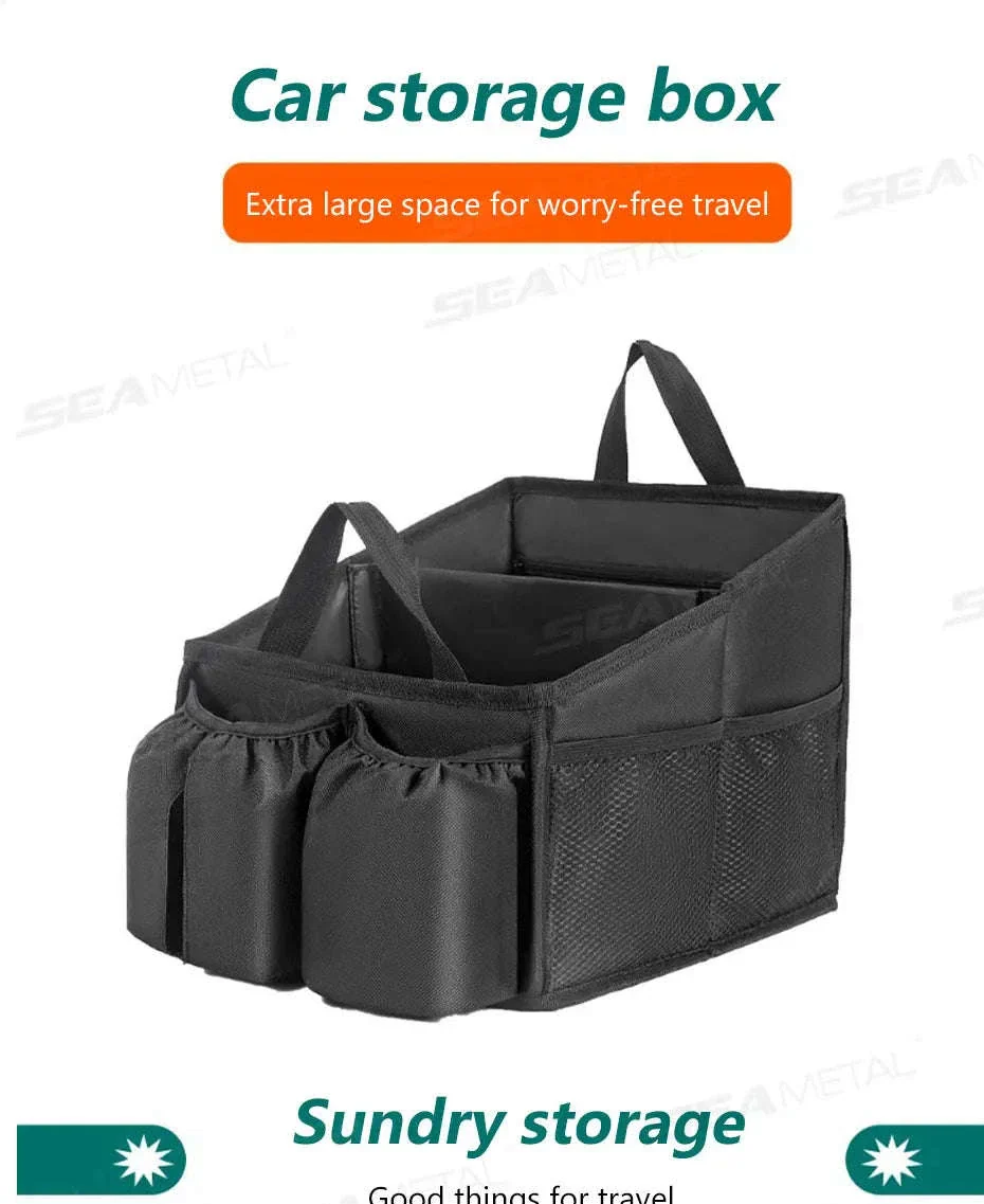 Foldable Car Seat Organizer Multi-Pocket Large Capacity Storage Bag Waterproof Oxford Cloth - Image 7