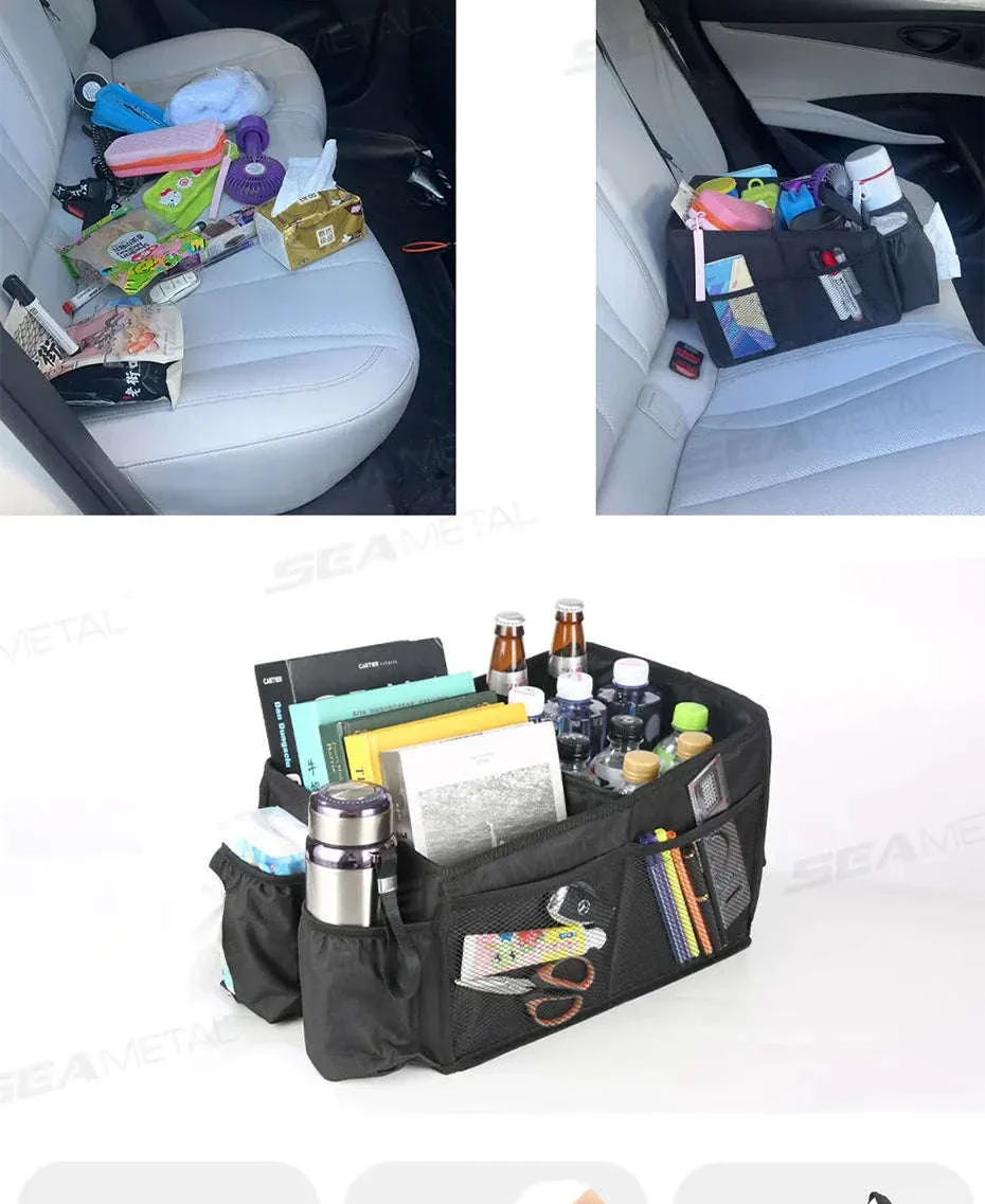 Foldable Car Seat Organizer Multi-Pocket Large Capacity Storage Bag Waterproof Oxford Cloth - Image 9
