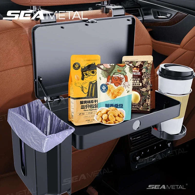 Foldable Car Seat Tray Table with Drink Holder