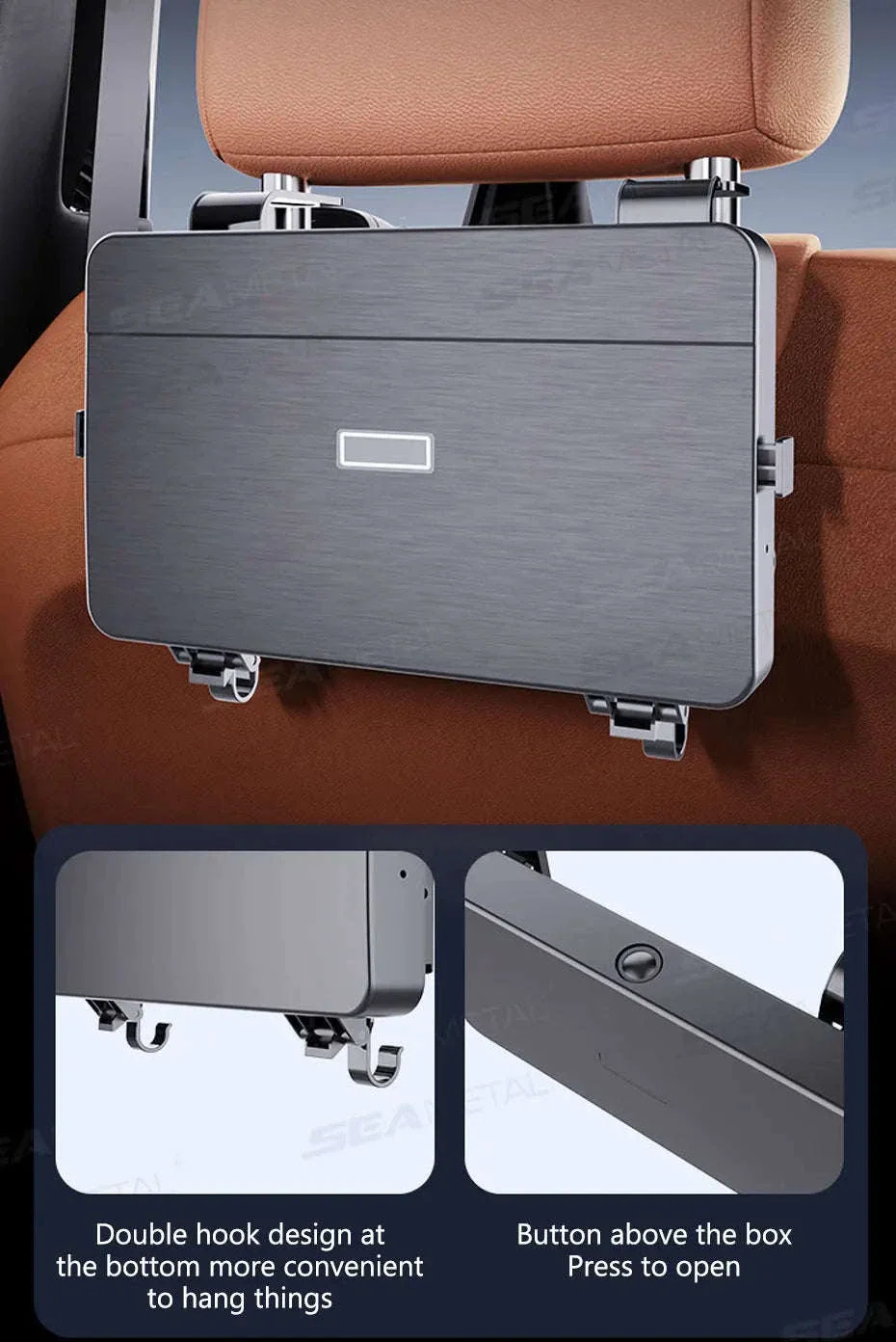 Foldable Car Seat Tray Table with Drink Holder - Image 15